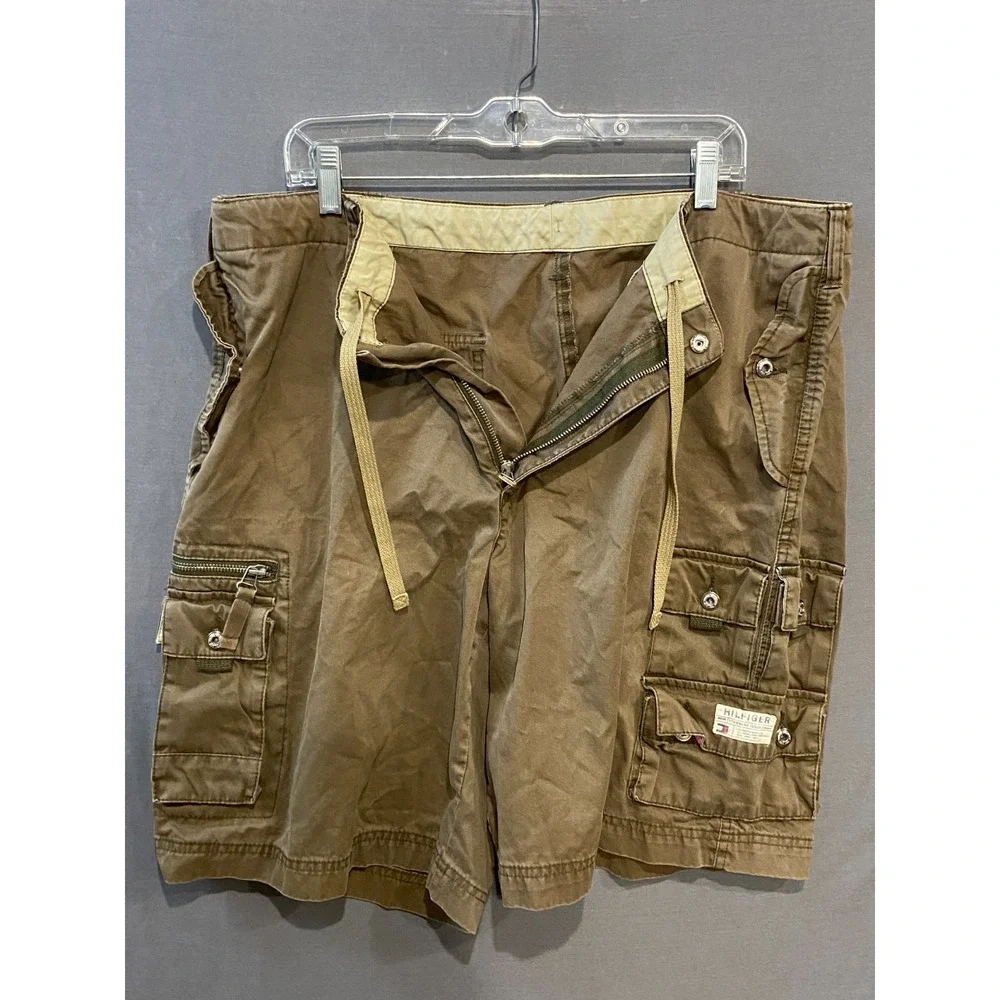Tommy Hilfiger Cargo Short Military Fatigue Pant Mens 38‎ Brown Y2K VTG Hiking
